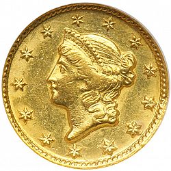 1 dollar - Gold 1851 Large Obverse coin