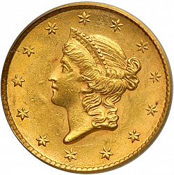 1 dollar - Gold 1852 Large Obverse coin