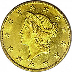 1 dollar - Gold 1852 Large Obverse coin