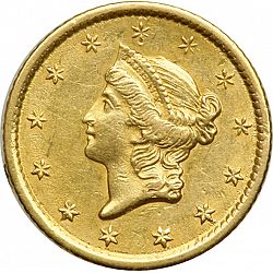 1 dollar - Gold 1853 Large Obverse coin