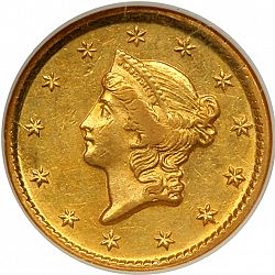 1 dollar - Gold 1854 Large Obverse coin