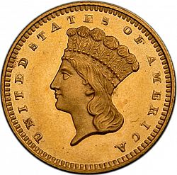 1 dollar - Gold 1856 Large Obverse coin