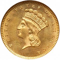 1 dollar - Gold 1857 Large Obverse coin