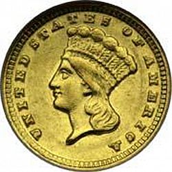 1 dollar - Gold 1857 Large Obverse coin