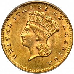 1 dollar - Gold 1859 Large Obverse coin