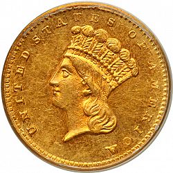 1 dollar - Gold 1860 Large Obverse coin