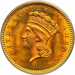 1 dollar - Gold 1861 Large Obverse coin