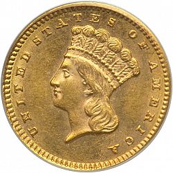 1 dollar - Gold 1868 Large Obverse coin