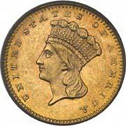 1 dollar - Gold 1870 Large Obverse coin