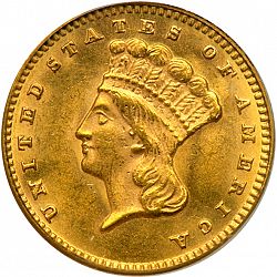 1 dollar - Gold 1873 Large Obverse coin