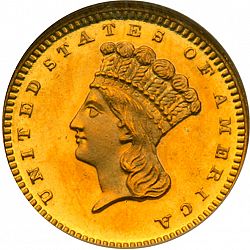 1 dollar - Gold 1875 Large Obverse coin
