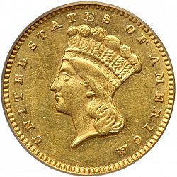 1 dollar - Gold 1876 Large Obverse coin