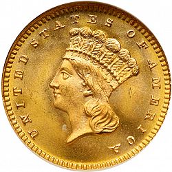 1 dollar - Gold 1880 Large Obverse coin