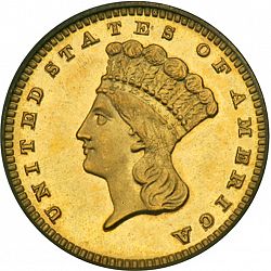 1 dollar - Gold 1888 Large Obverse coin