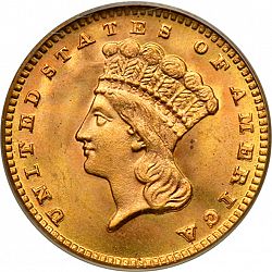 1 dollar - Gold 1889 Large Obverse coin