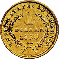 1 dollar - Gold 1850 Large Reverse coin
