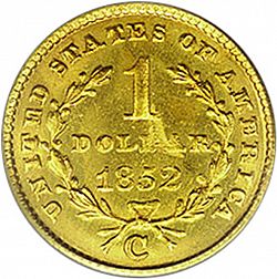 1 dollar - Gold 1852 Large Reverse coin