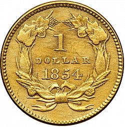 1 dollar - Gold 1854 Large Reverse coin