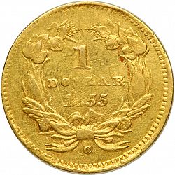 1 dollar - Gold 1855 Large Reverse coin