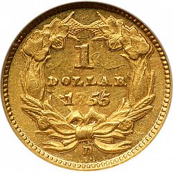 1 dollar - Gold 1855 Large Reverse coin