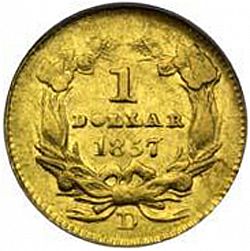 1 dollar - Gold 1857 Large Reverse coin