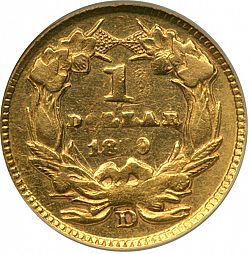 1 dollar - Gold 1859 Large Reverse coin