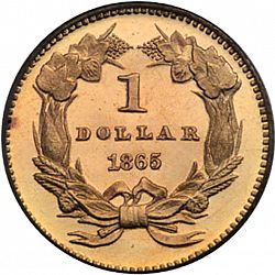 1 dollar - Gold 1865 Large Reverse coin