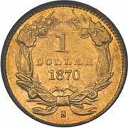 1 dollar - Gold 1870 Large Reverse coin