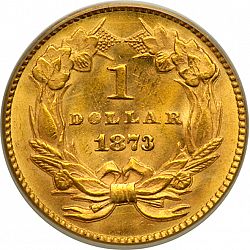 1 dollar - Gold 1873 Large Reverse coin