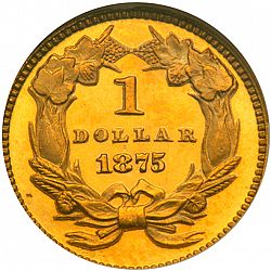 1 dollar - Gold 1875 Large Reverse coin