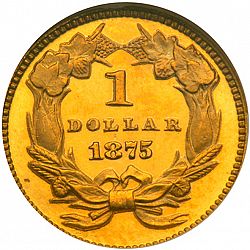 1 dollar - Gold 1875 Large Reverse coin