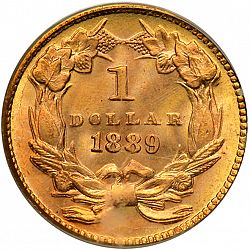 1 dollar - Gold 1889 Large Reverse coin