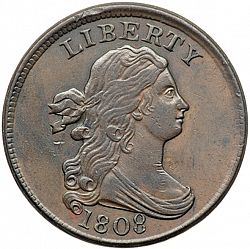 1/2 cent 1808 Large Obverse coin