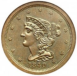1/2 cent 1840 Large Obverse coin