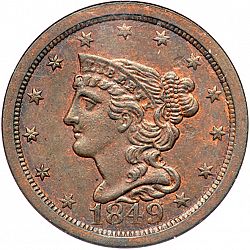 1/2 cent 1849 Large Obverse coin