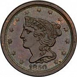 1/2 cent 1850 Large Obverse coin