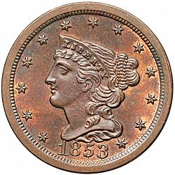 1/2 cent 1853 Large Obverse coin
