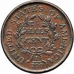 1/2 cent 1805 Large Reverse coin