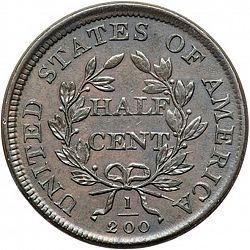 1/2 cent 1808 Large Reverse coin
