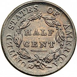 1/2 cent 1809 Large Reverse coin
