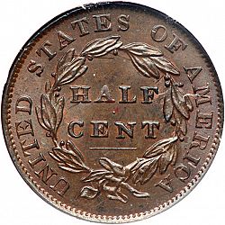 1/2 cent 1834 Large Reverse coin