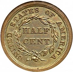 1/2 cent 1840 Large Reverse coin