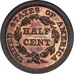 1/2 cent 1841 Large Reverse coin