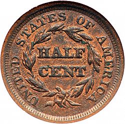 1/2 cent 1849 Large Reverse coin