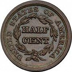 1/2 cent 1850 Large Reverse coin