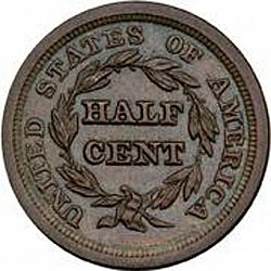 1/2 cent 1850 Large Reverse coin