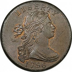 1 cent 1796 Large Obverse coin