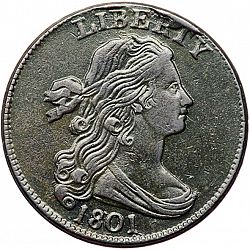 1 cent 1801 Large Obverse coin