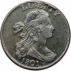 1 cent 1801 Large Obverse coin
