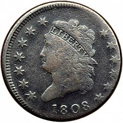 1 cent 1808 Large Obverse coin